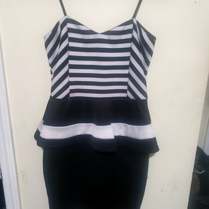 Tiny strap peplum dress